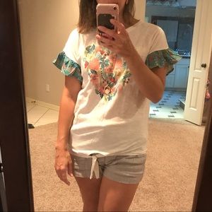 Matilda Jane NWT Floral Heart Graphic Steer Me Tee